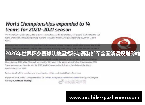 2026年世界杯参赛球队数量揭秘与赛制扩军全面解读规则影响